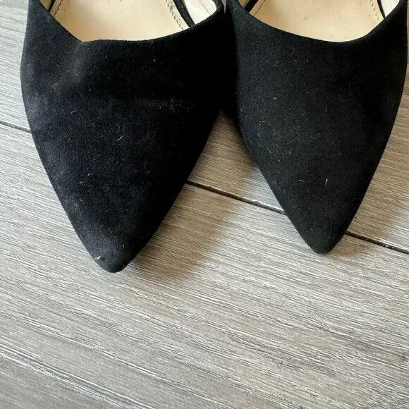 Marc Fisher Womens Size 10 Black Suede Pointed Toe Block Heel Velise Pumps - Picture 4 of 12